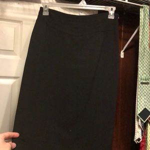 Black unique fan split pencil skirt